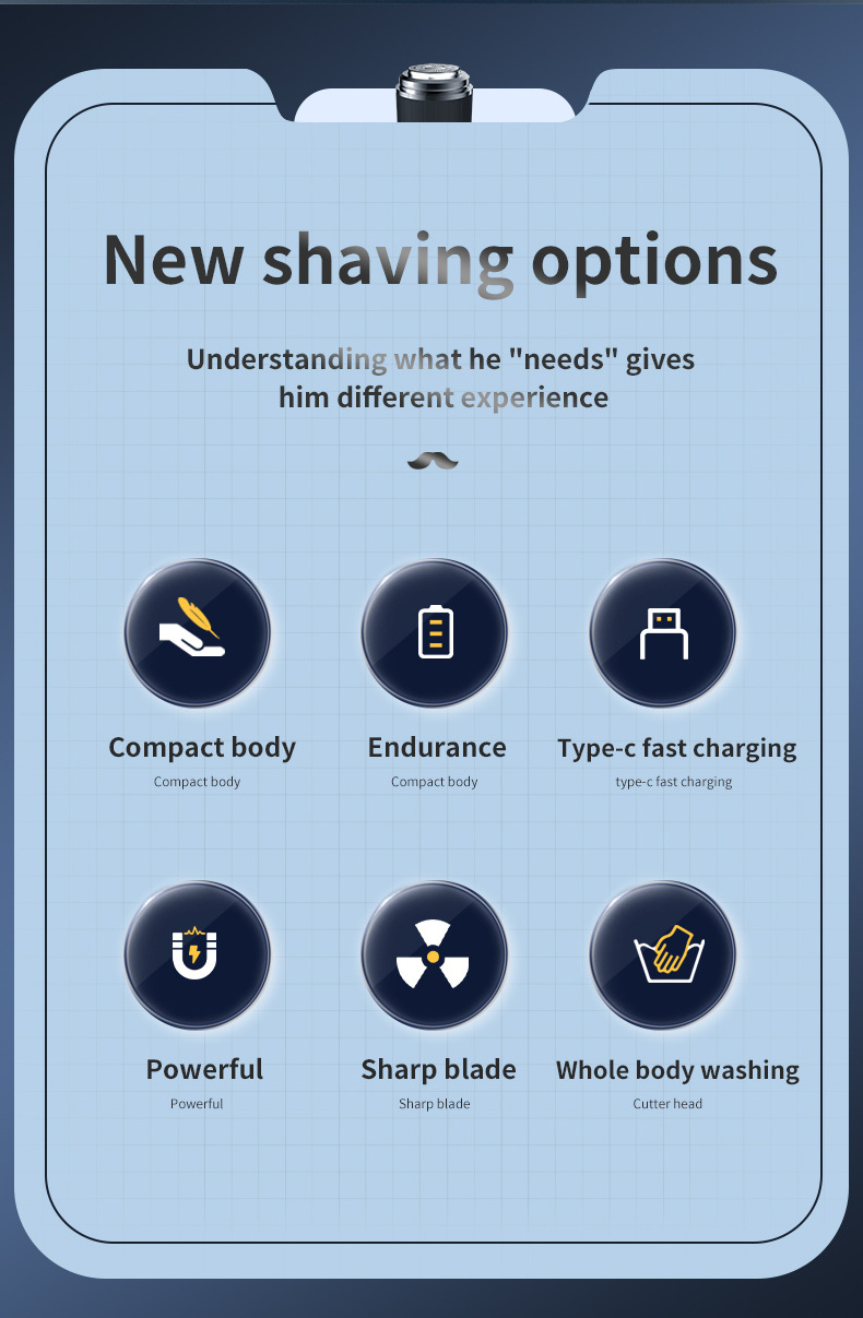 New Arrival Mini Portable Electric Razor Usb Rechargeable Shaver Electric Shaver For Men