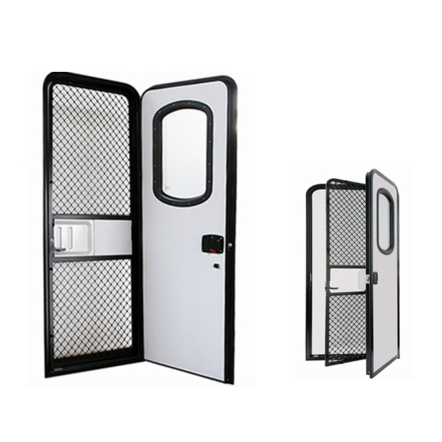 2022 New Arrival aluminum alloy caravan rv door with fly screen for motorhome camper trailer