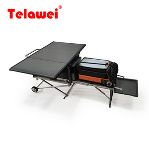 2022 NEW DESIGN outdoor mobile foldable folding al aluminum sliding portable camp camping kitchen for car