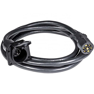 630 12ft 7-Way Trailer Plug Wiring Harness and 7-Pin Trailer Cord Extension Wire Cable]  with Gooseneck Hitch Extender