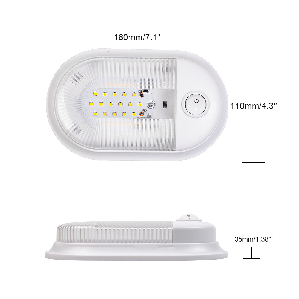 10-24V RV LED Ceiling Dome Light Fixture with ON/OFF Switch Interior Light for Car/RV/Trailer/Boat rv accessories