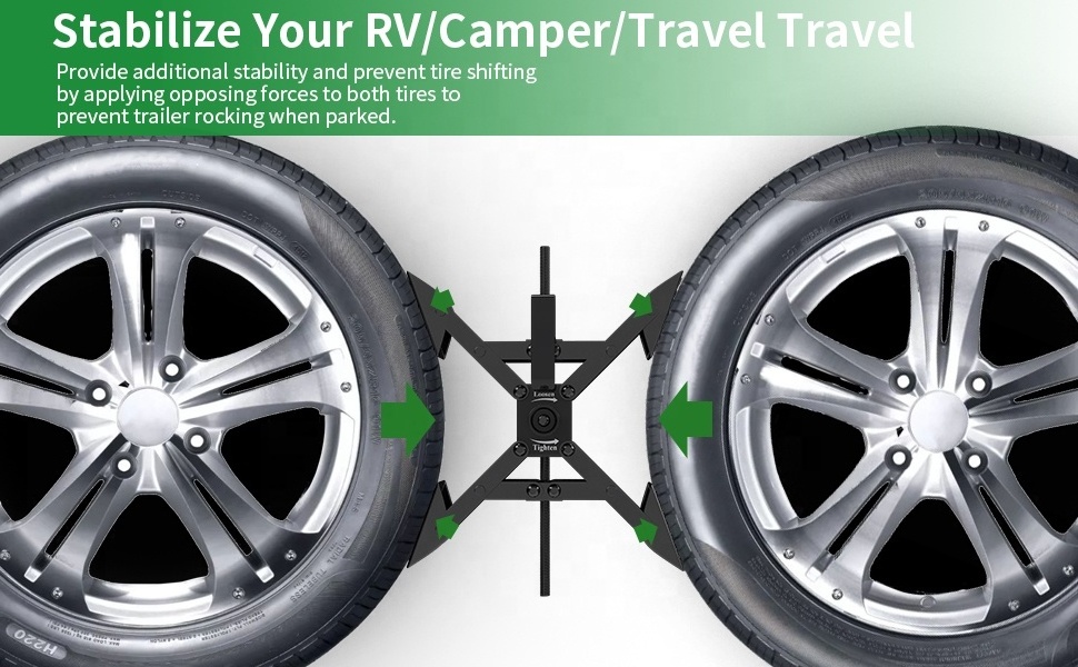 DE0721 Camper Wheel Chock X Shaped RV Chocks Stabilizer for Travel Trailer,Anti-Move Tire Locking Chock in Pair for Motorhome