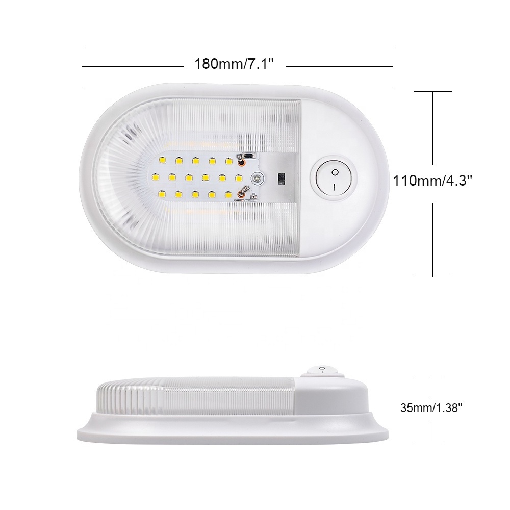 224  10-24V LED RV Ceiling Dome Light RV Interior Lighting for Trailer Camper with Switch, Single Dome 280LM 24 Beads