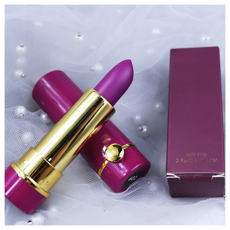 Private Label  Bullet Matte Solid Lipstick Custom Long Lasting Nude Vegan Pigment Silver Tube Lip Stick Waterproof Batom