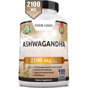 Customized Vegan-Friendly No Binders No Fillers Ashwagandha Extract Capsules Food Supplement For Health