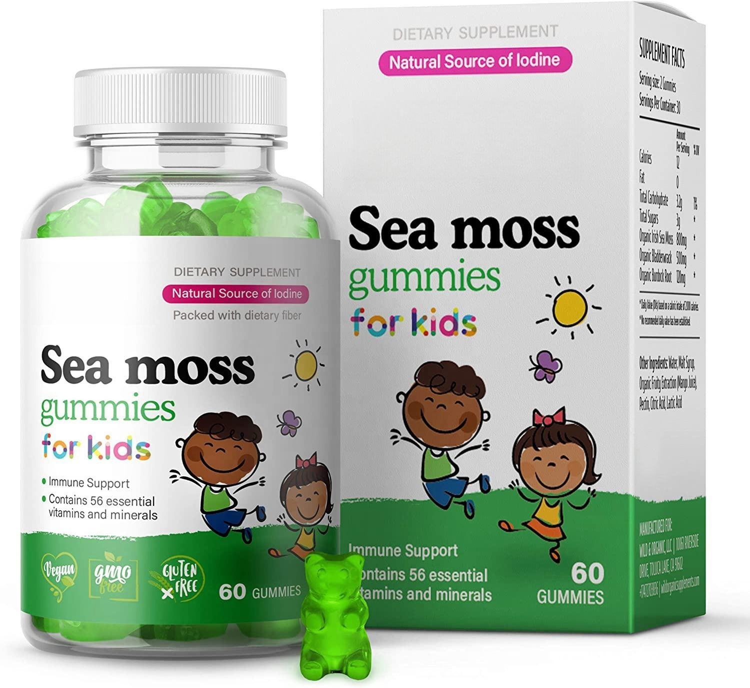 Customized Label No Binders Gummy Bears Form Children Supplement Gummies See Moss