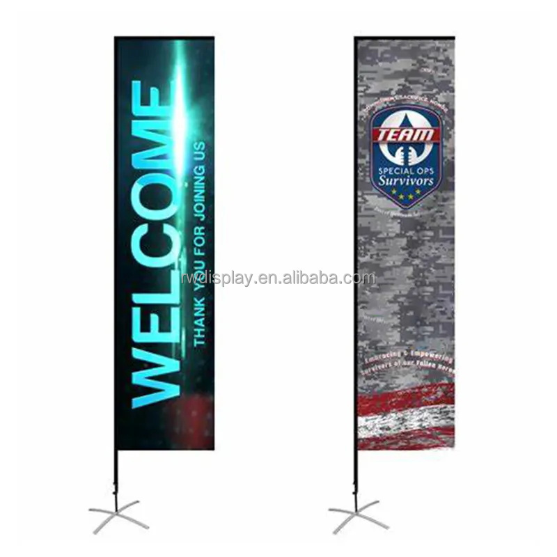 Wholesale good price windproof stand flags banners real estate open house feather flags and pole