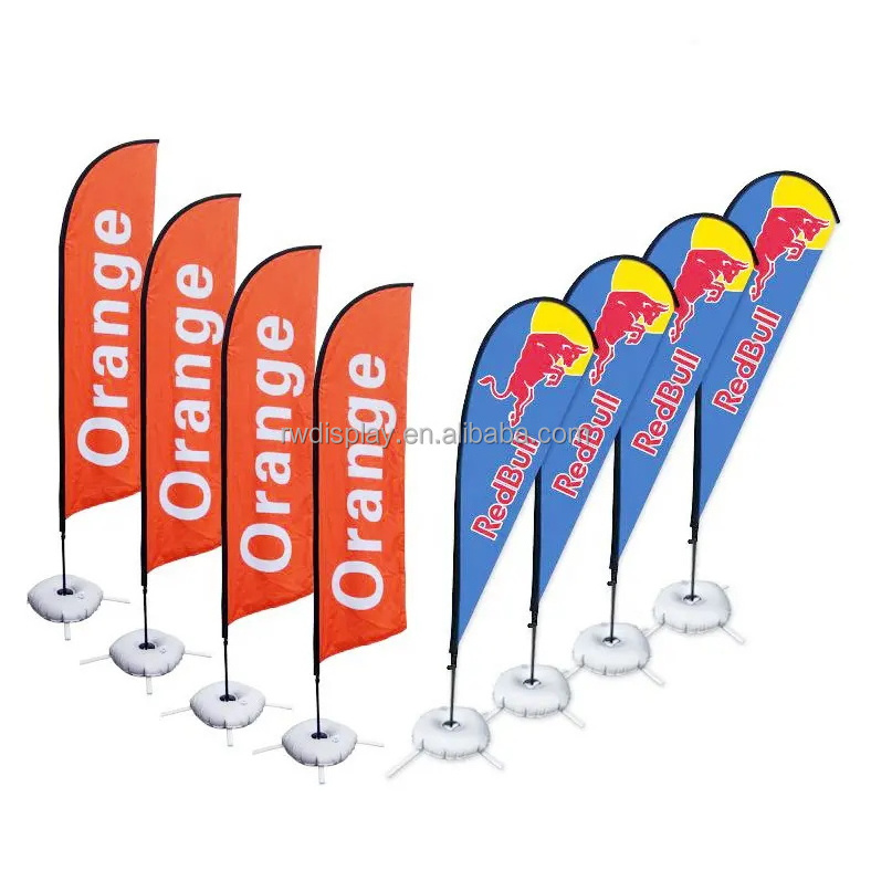 Wholesale good price windproof stand flags banners real estate open house feather flags and pole