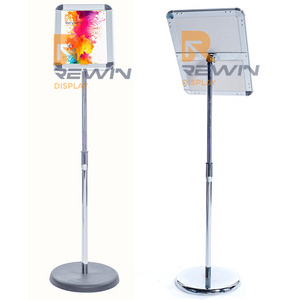 Restaurant hotel indoor iron portable foldable flip cover poster stand for promotion display