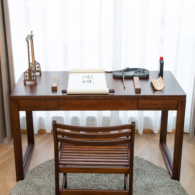 Classic office furniture simple studying desk wooden Bamboo office computer table  with drawers