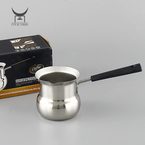 Wholesale western style coffee warmer stainless steel milk boiling pot with bakelite handle