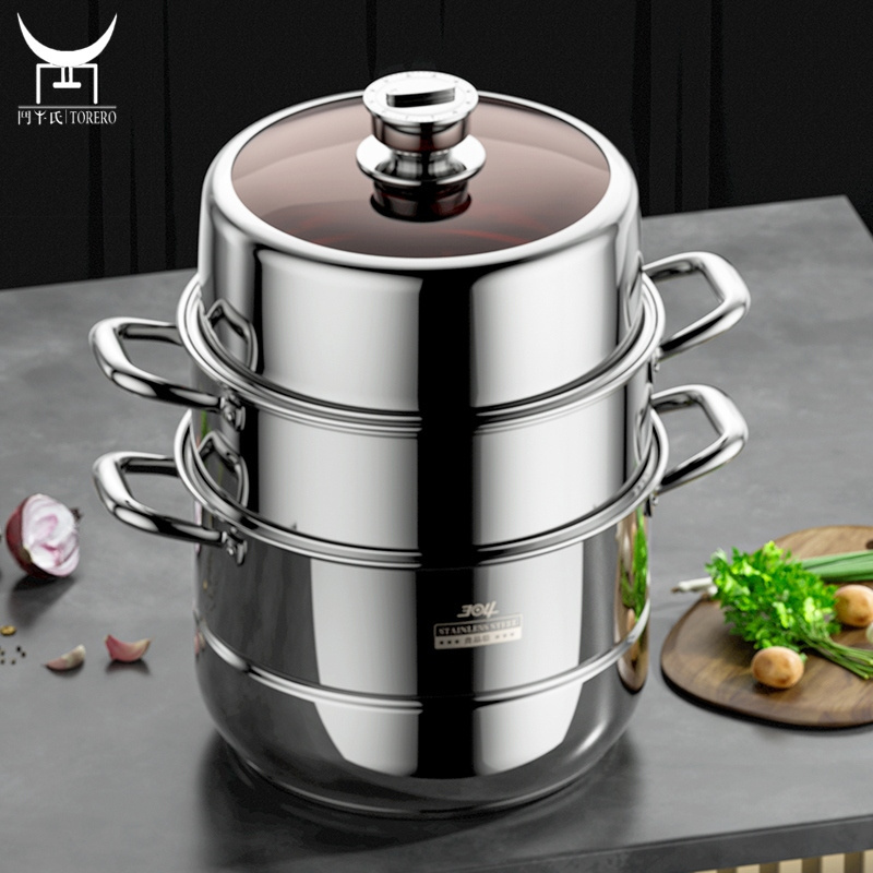 304 stainless steel timed multi-layer steamer home kitchen steamer soup pot cookware home thickened factory wholesale