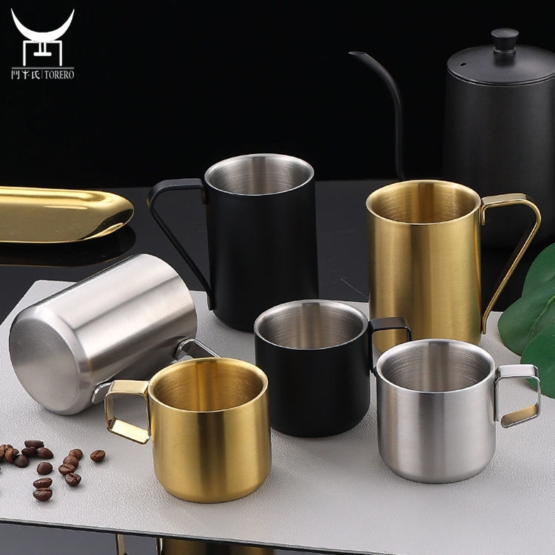 304 Stainless Steel Double Wall Thermo Cup Sets For Coffee And Tea Outdoor Camping Mug For Hotel Restaurant