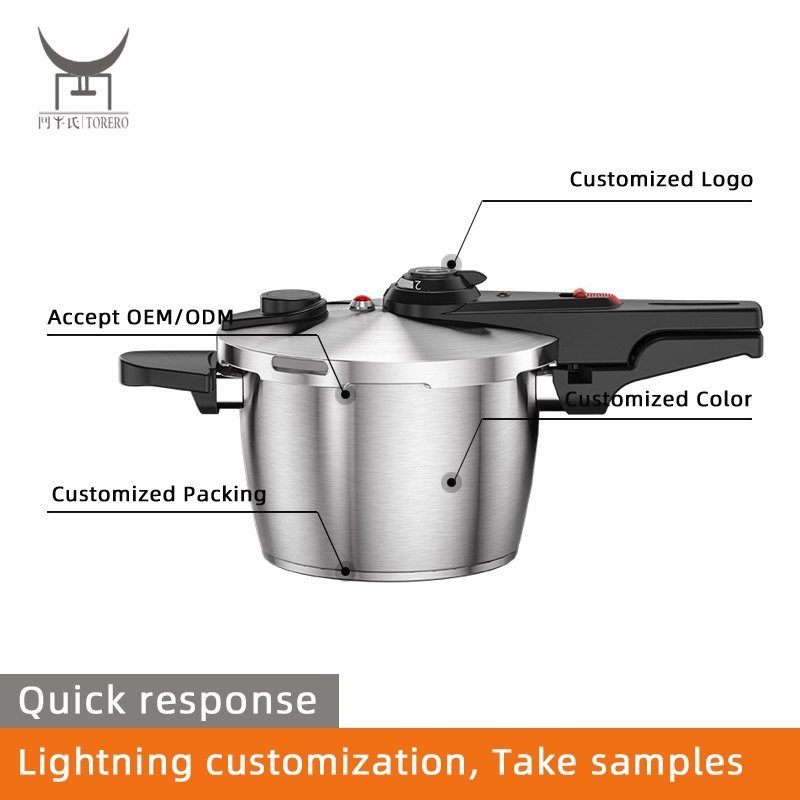 Pressure Cooker 304 Stainless Steel Multi Cooker 2 Pressure Level Explosion Proof Safety Valve Cookware Pot for Home Kitchen