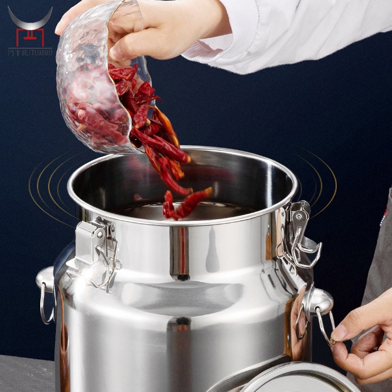 Kitchen Making ice Beer Stainless Steel Sealed Barrel Transport Cans Liquid Storage Milk Pot Bucket Food Storage Container