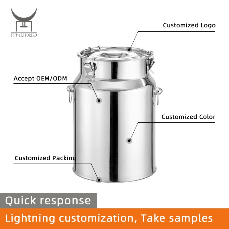 Kitchen Making ice Beer Stainless Steel Sealed Barrel Transport Cans Liquid Storage Milk Pot Bucket Food Storage Container