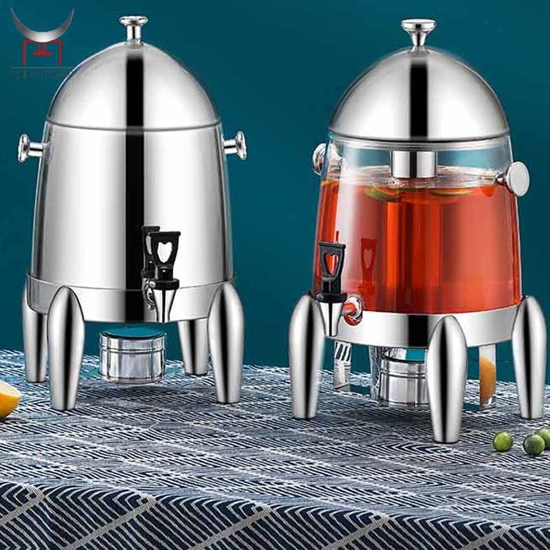 Stainless Steel Coffee Chafer Urn Commercial Chilled Juice Milk Water Hot Drinks Beverage Dispenser For Breakfast Buffet