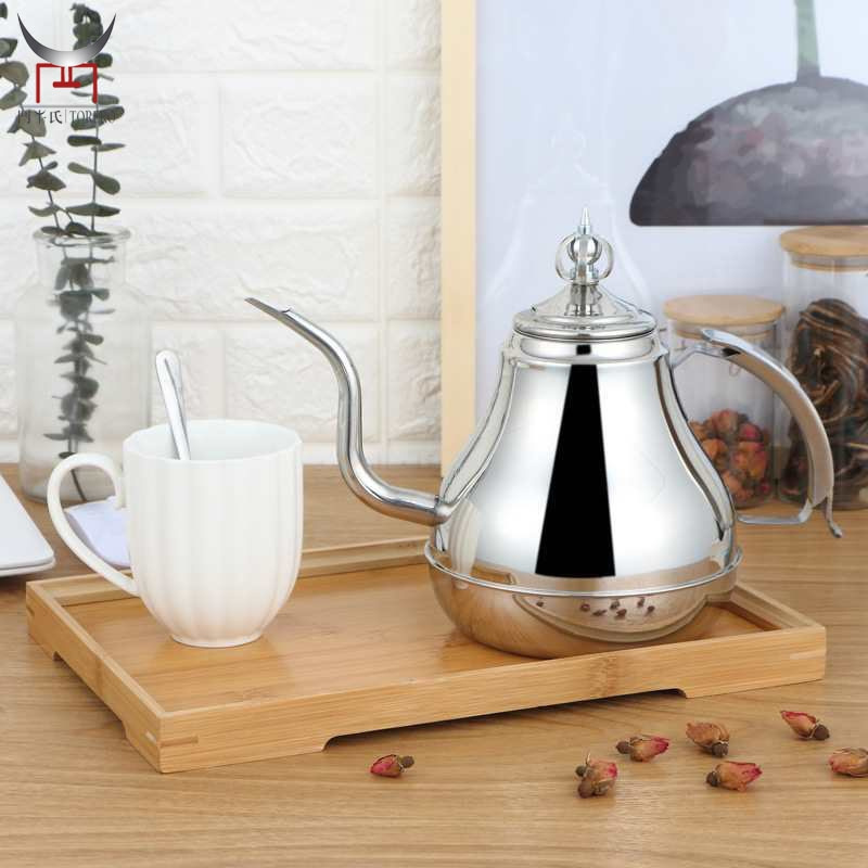 1.2/1.8L Stainless Steel Gooseneck Kettle Drip Pot Tea Maker with Filter Crown Cap and Milk Teapot for Coffee & Tea Urns