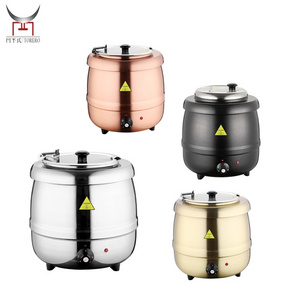 Black color iron soup kettle warmer catering buffet 10L 13L stainless steel electric hot soup heating pot