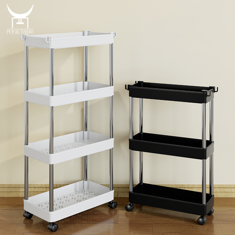 Slim Space Shelf Storage Cart Metal Shelves Cabinet Stand Racking for Storage Spice Set and Vegetable Fruit