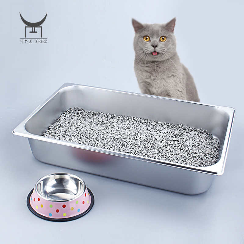 Never Absorbs Odor, Stainless Steel  Large Cat Litter Box Cat Sand Box Cat Metal Litter Pan Big