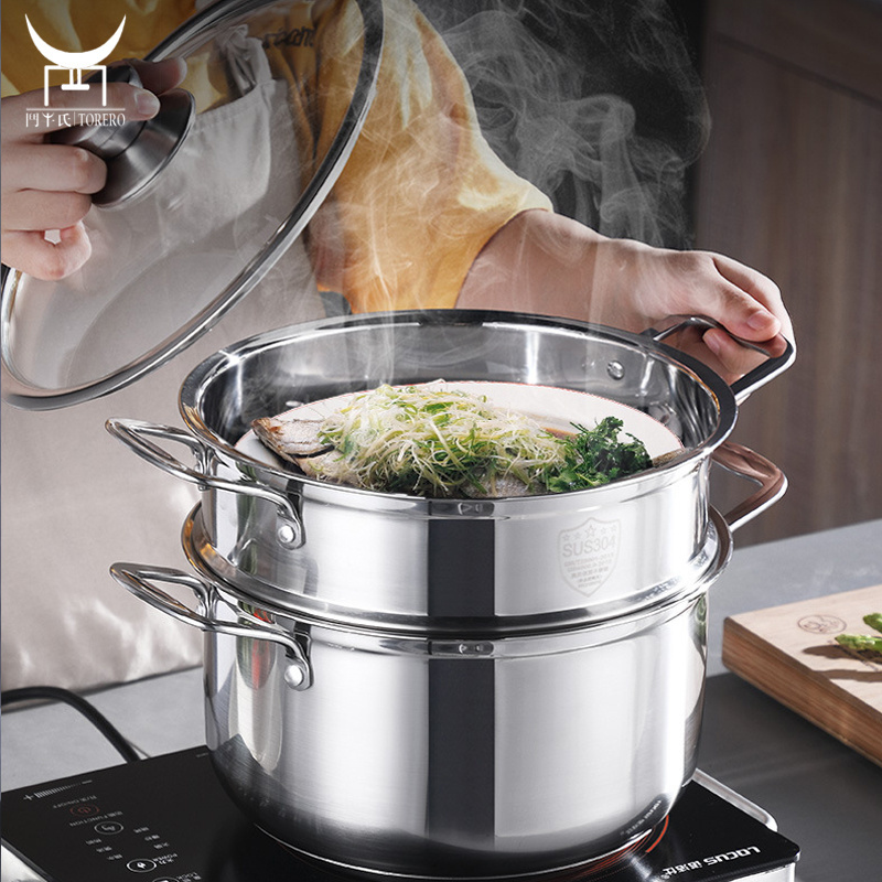 Japanese mini steamer pot food stainless steel portable multifunction one person hot pot soup pot steamer