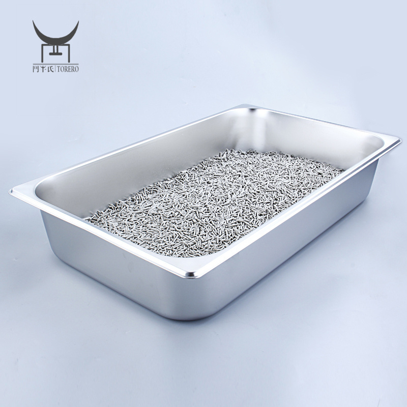 Never Absorbs Odor, Stainless Steel  Large Cat Litter Box Cat Sand Box Cat Metal Litter Pan Big