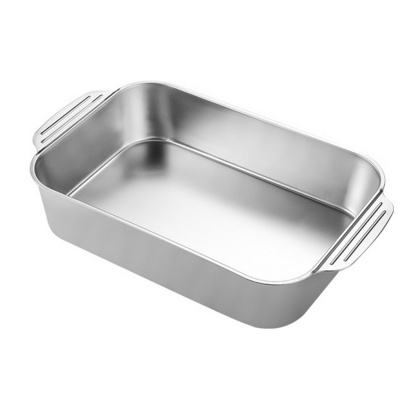 Stainless Steel Grill Pan Oven Tray Snack Tray Seafood Serving Plate Fish Pan Dinner Vegetable Restaurant Food Plate Set