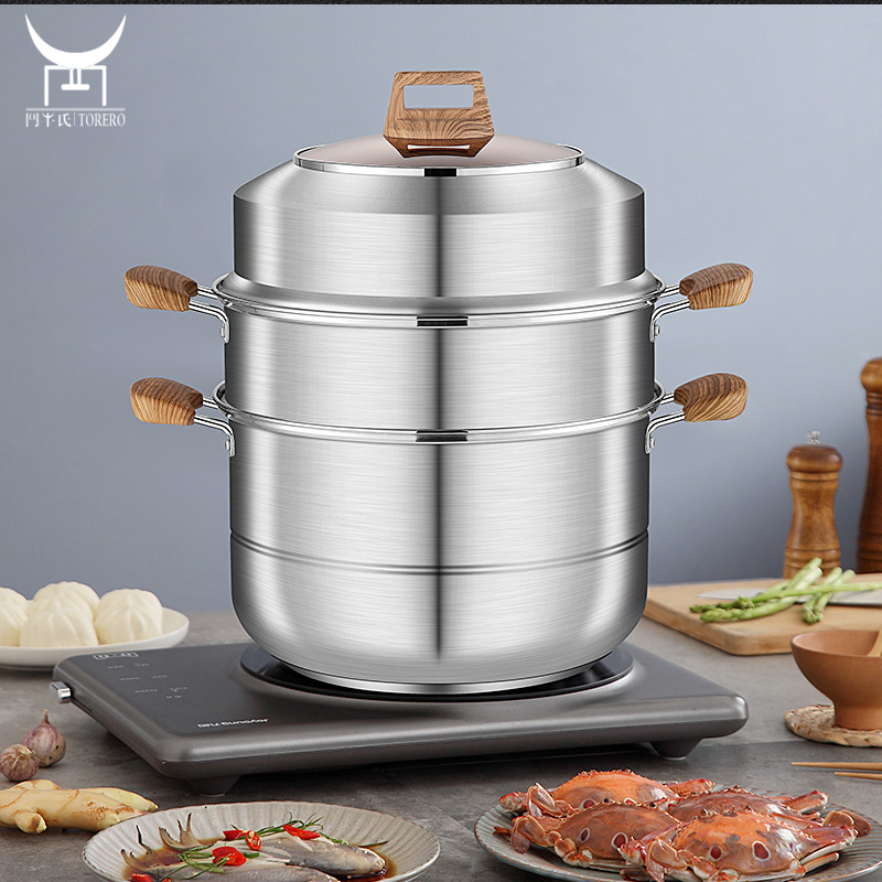 Accept custom color logo factory wholesale 304 stainless steel cooking soup pot stock pot for soup and stewing meat