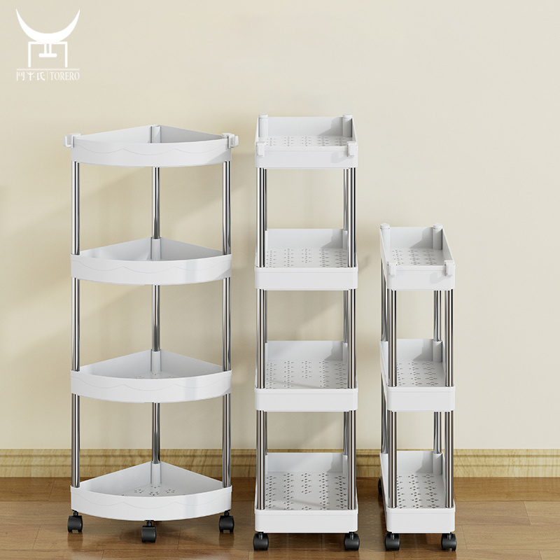 Slim Space Shelf Storage Cart Metal Shelves Cabinet Stand Racking for Storage Spice Set and Vegetable Fruit