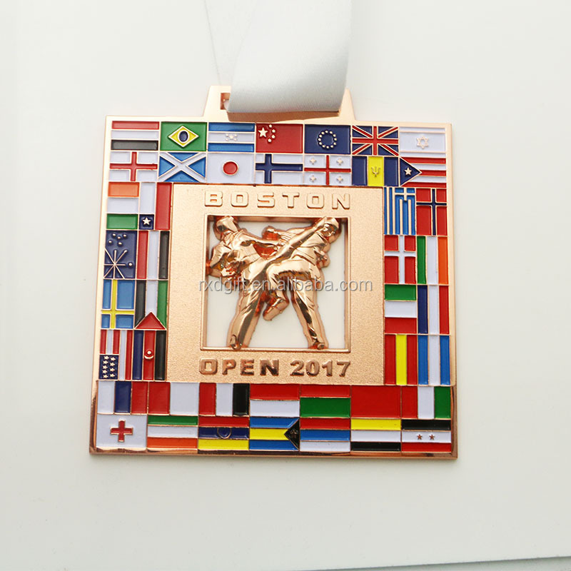 High quality stoving and plated jiu-jitsu medal for world competition