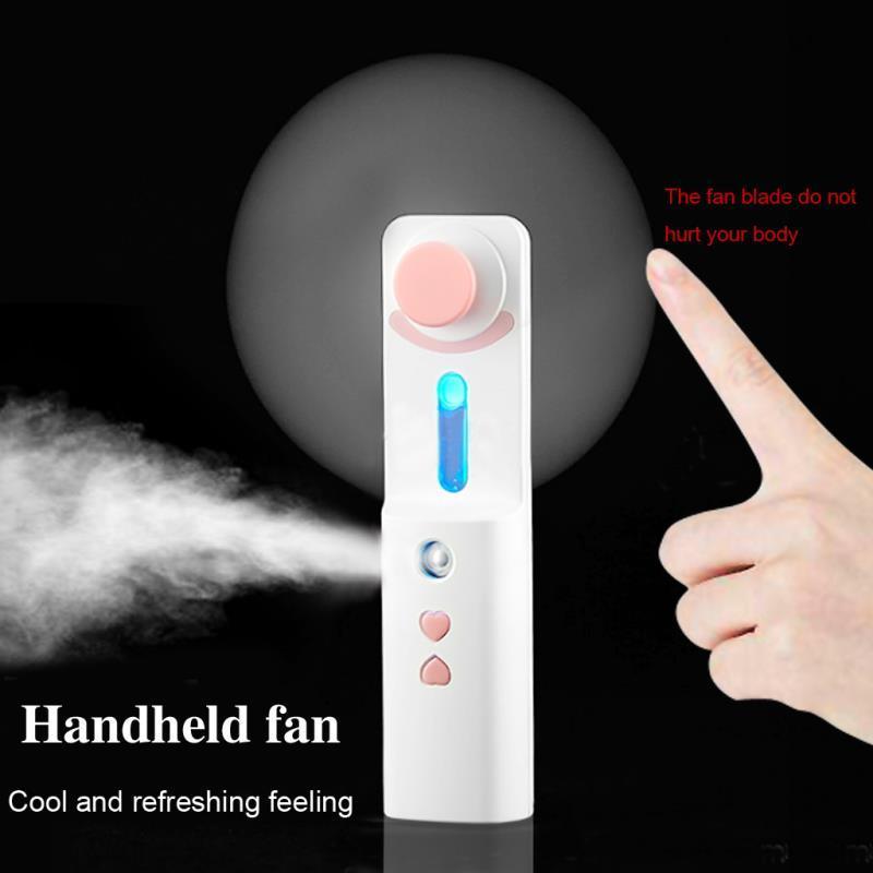 5V Rechargeable Battery Portable Handheld Mini Water Sprayer Humidifier USB Cooling Misting Fan with nano Facial Steamer