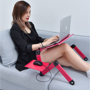 Adjustable laptop bed table, portable lap desk with foldable legs breakfast tray for eating notebook computer stand With mouse p