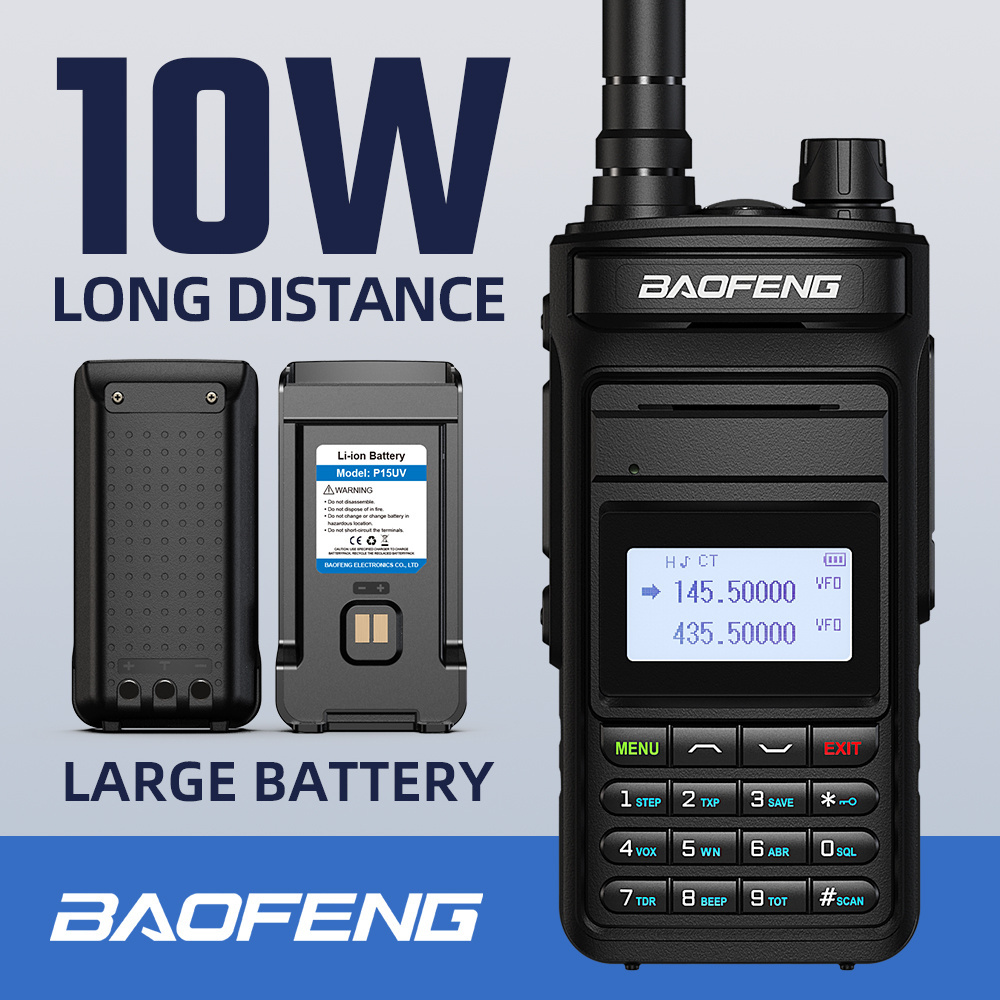 Baofeng P15UV Walkie Talkie High Power Long Range Dual Band CB Radio Comunicador FM Handheld Transceiver Two Way Ham Radios New