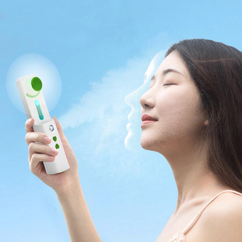 5V Rechargeable Battery Portable Handheld Mini Water Sprayer Humidifier USB Cooling Misting Fan with nano Facial Steamer