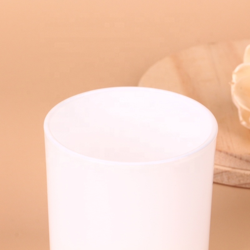 Wholesale 10oz Milk White Glass Candle Jars For Candle Making