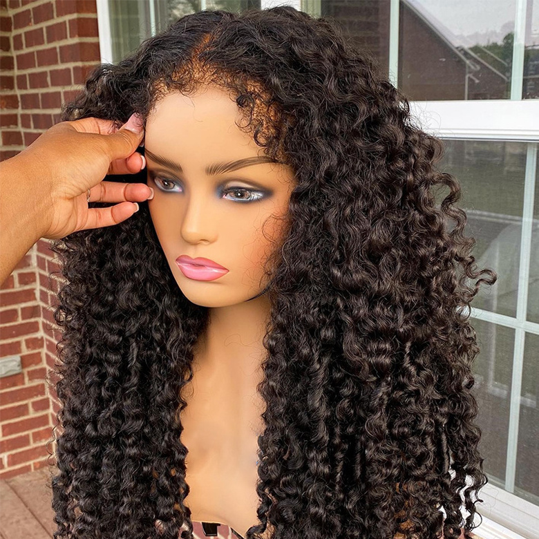 Brazilian hair swiss hd lace frontal wig,kinky curly human hair wig for women,pre pluck lace wig with curly baby hair