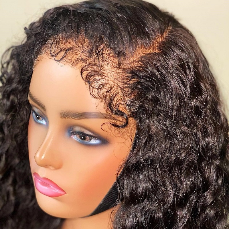 New Launched Type 4 Hairline HD Lace Front Wigs Afro Kinky Curly Baby Hair Frontal Human Hair Water Wave Wigs with Curly Edges