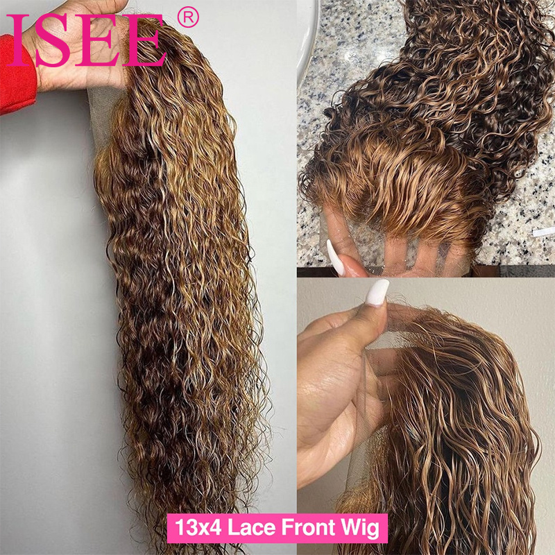 13x4 Human Hd Lace Front 180% Density Virgin Hair Highlighted Wigs With Hd Piano Color 30 inch Human Wig For Black Women