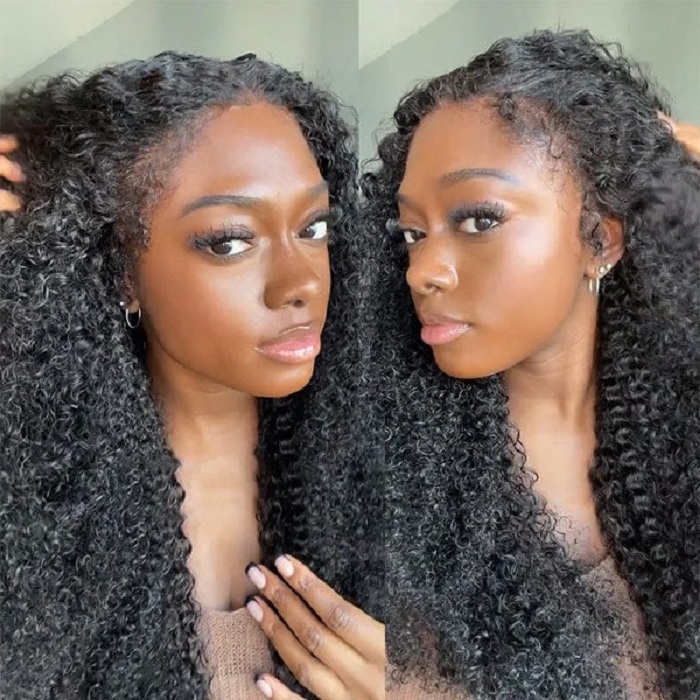 ISEE Pre Plucked Human Hair Front With Curly Baby Hair Type 4B 4C Textured Natural Edges Kinky Hairline HD Lace Frontal Closure BestSuppliers