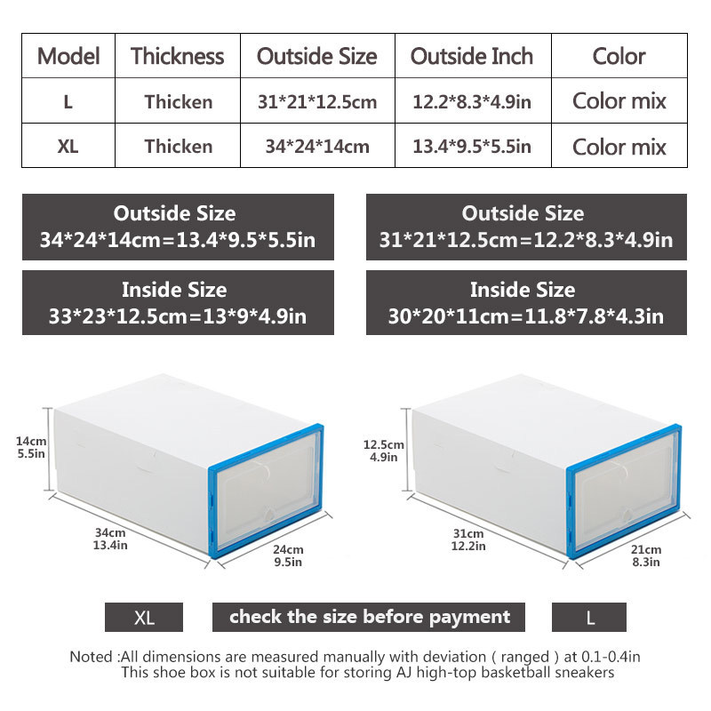 Transparent shoe box storage shoe boxes thickened dustproof organizer shoe rack