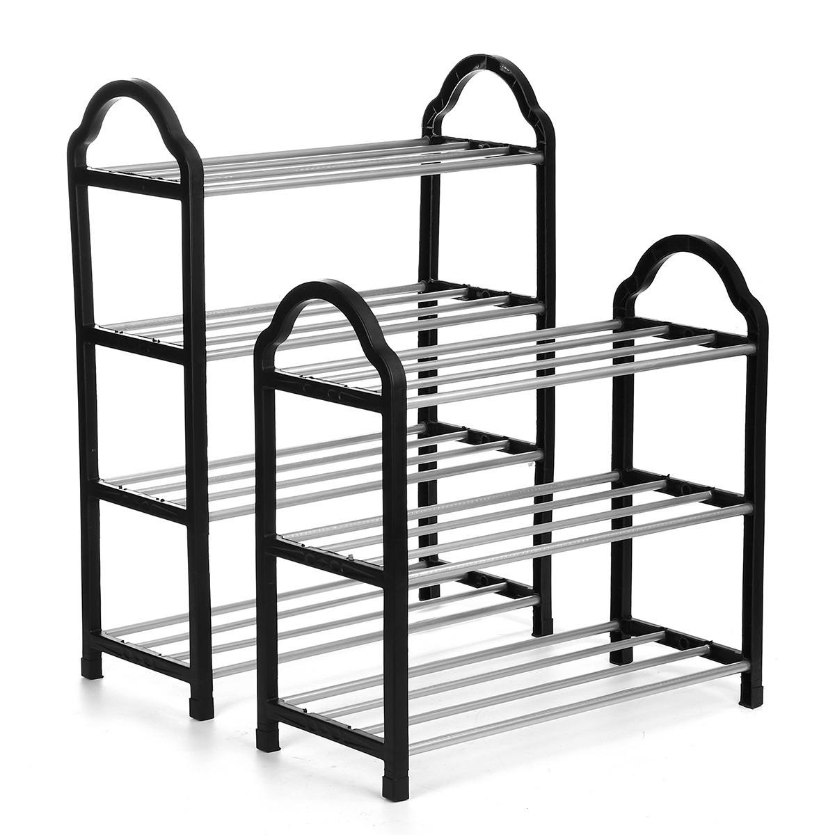 3/4 Tiers Shoe Rack Holder Aluminum Shoe Cabinets Shelf Shoe Cabinet Home Dorm Small Size Storage Holder Home Organizer