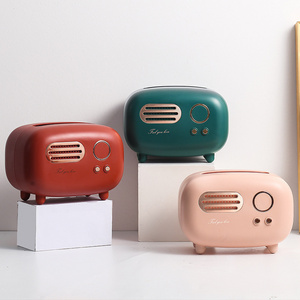 living room retro radio shape extraction storage box plastic paper towel dispensers facial tissue box