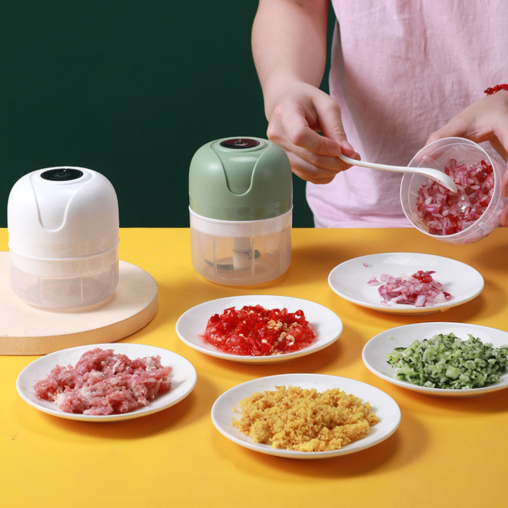 250ml Electric Mini Garlic Masher Machine Portable Chopper USB Charging Ginger Vegetable Cutter