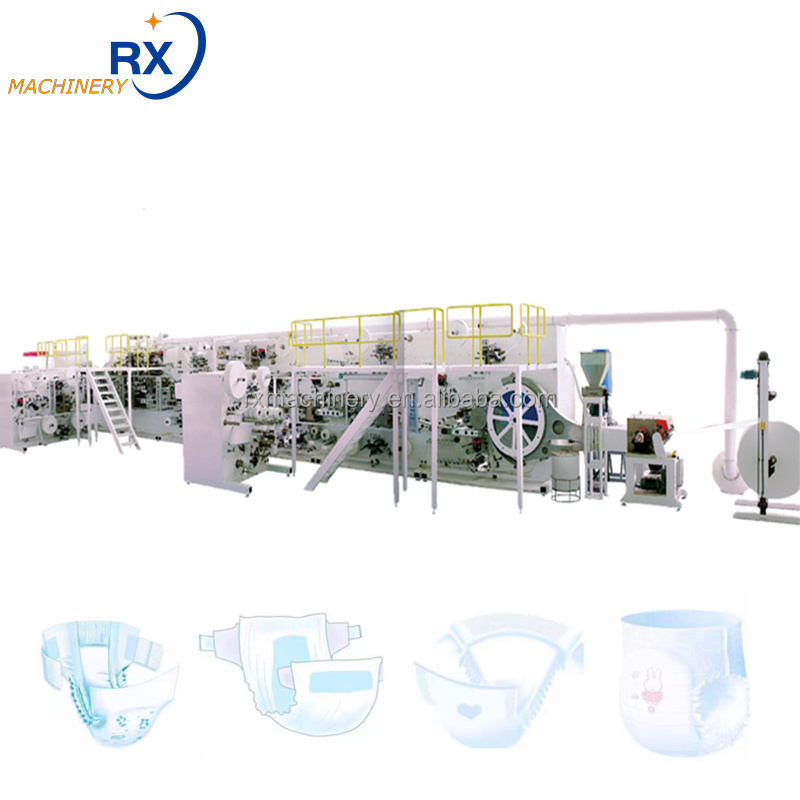 Full Servo Big Waist Band Baby Diaper Manufacturing Production Line