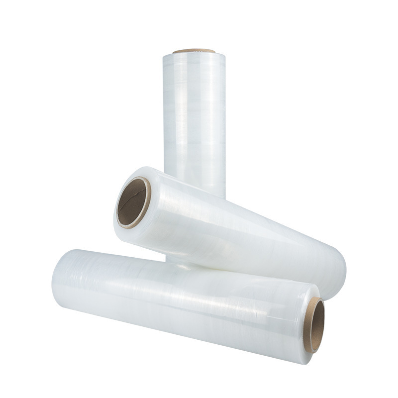 Factory Price 18 Mic Lldpe Wrapping Pallet Transparent Stretch Hood Film Packaging Shrink Film Wrap Roll Hand Clear Stretch Film