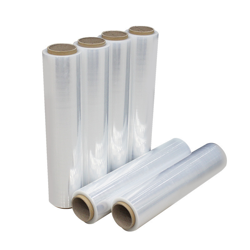 Factory Price 18 Mic Lldpe Wrapping Pallet Transparent Stretch Hood Film Packaging Shrink Film Wrap Roll Hand Clear Stretch Film