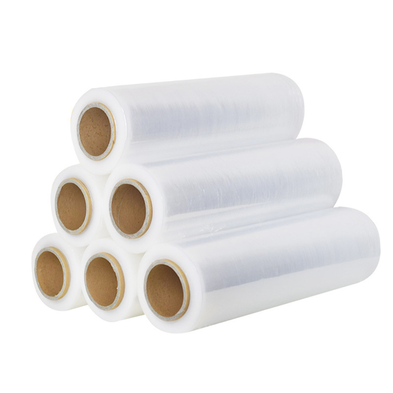 Factory Price 18 Mic Lldpe Wrapping Pallet Transparent Stretch Hood Film Packaging Shrink Film Wrap Roll Hand Clear Stretch Film