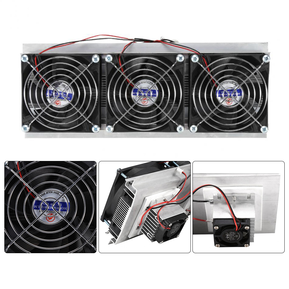 Diy 180w 12v  Electronic  Semiconductor Peltier Thermoelectric Cooling System Triple Fan Module Kit   Cooler Refrigeration  Ki