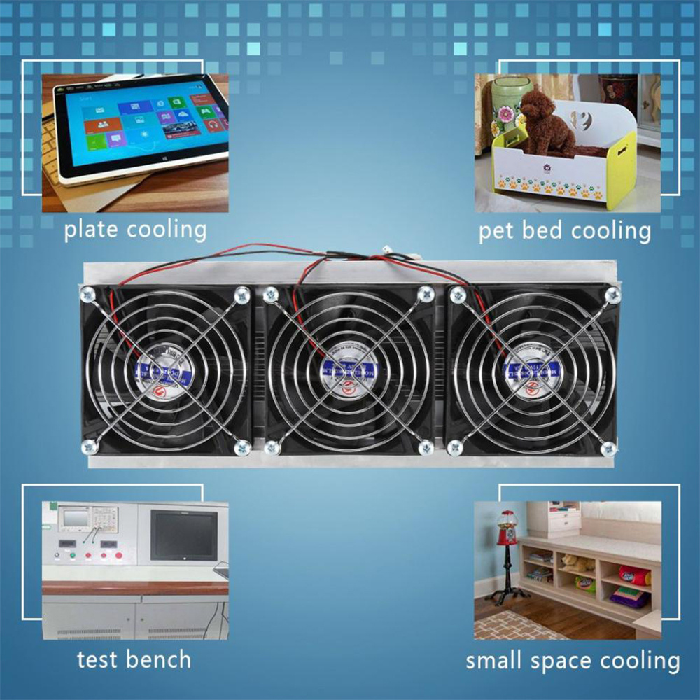 Diy 180w 12v  Electronic  Semiconductor Peltier Thermoelectric Cooling System Triple Fan Module Kit   Cooler Refrigeration  Ki